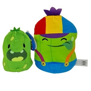 Cats vs Pickles Plush Set Propeller Hat Suspenders Green Pickle V1006 2 Pack
